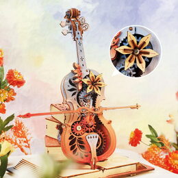 RoboTime 3D skládačka hrací skříňky Kouzelné violoncello (mechanický pohon)