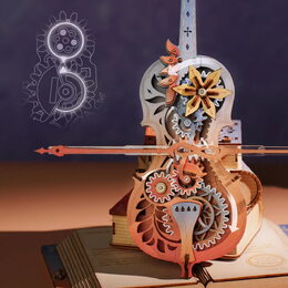 RoboTime 3D skládačka hrací skříňky Kouzelné violoncello (mechanický pohon)