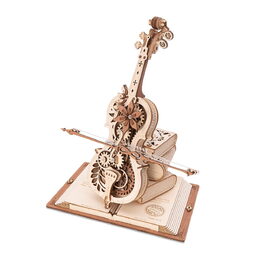 RoboTime 3D skládačka hrací skříňky Kouzelné violoncello (mechanický pohon)
