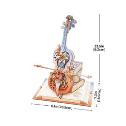RoboTime 3D skládačka hrací skříňky Kouzelné violoncello (mechanický pohon)