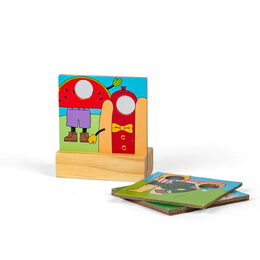 Vláčkodráha Bigjigs Rail dřevěná zábavná pouť 54 dílů