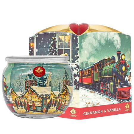 AROME vánoční svíčka vosková ve skle 90g Cinnamon & Vanila 0338