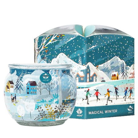 AROME vánoční svíčka vosková ve skle 90g Magical Winter 0340