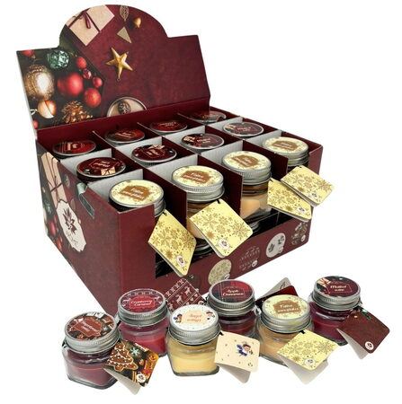 AROME vánoční svíčka vosková ve skle s přáním 28g Winter 0341