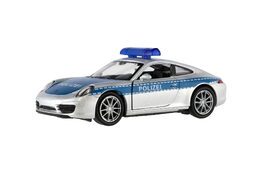 Auto Welly policie Porsche 911(991) Carrera S kov/plast 12cm volný chod 12ks v boxu