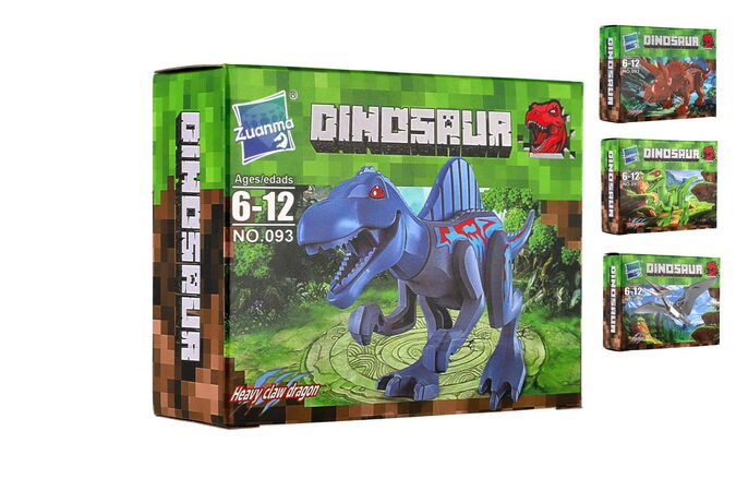 Stavebnice dinosaurus plast mix druhů v krabičce 13x10cm