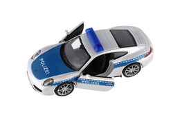 Auto Welly policie Porsche 911(991) Carrera S kov/plast 12cm volný chod 12ks v boxu
