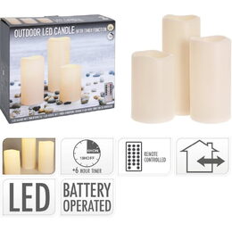 HOMESTYLING LED svíčka sada 3 ks s ovládáním KO-AX2100150