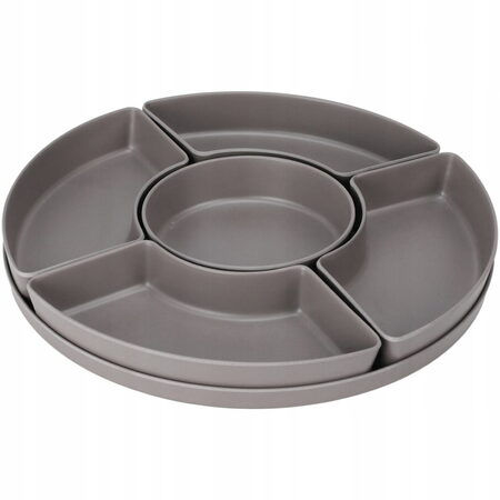 EXCELLENT HOUSEWARE Misky servírovací s tácem sada 6 ks šedá KO-177602550seda