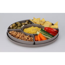 EXCELLENT HOUSEWARE Misky servírovací s tácem sada 6 ks šedá KO-177602550seda