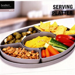 EXCELLENT HOUSEWARE Misky servírovací s tácem sada 6 ks šedá KO-177602550seda