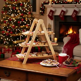 EXCELLENT HOUSEWARE Etažér servírovací 3 patra dřevěný KO-784610520
