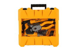 Sada nářadí plast s aku vrtačkou 16x17cm na baterie se zvukem v plastovém boxu 26x25x9cm