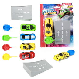 Auto vystřelovací s rampou plast 9cm 4 barvy na kartě