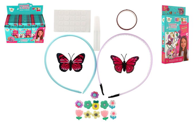Kreativní sada Vytvoř si čelenku mix druhů v krabičce 12,5x23x2,5cm 24ks v boxu