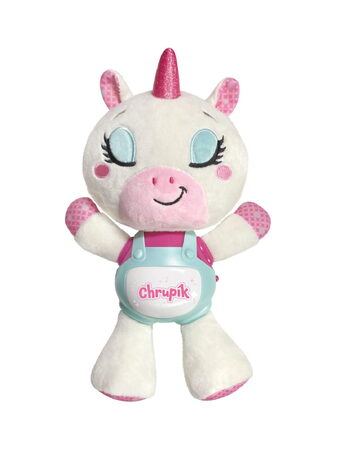 Jednorožec Chrupík usínáček plyš/plast na baterie se zvukem se světlem v krabici 22x30x10,5cm 6m+