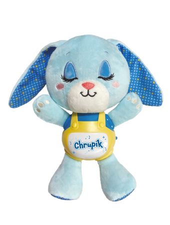 Zajíček Chrupík usínáček plyš/plast na baterie se zvukem se světlem v krabici 22x30x10,5cm 6m+