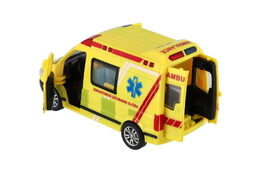 Auto záchranáři, ambulance plast 14,5cm na baterie se světlem, zvukem na setrvačník 8ks box