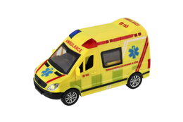 Auto záchranáři, ambulance plast 14,5cm na baterie se světlem, zvukem na setrvačník 8ks box