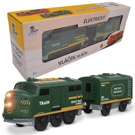 BABU vláčky - Elektrický vláček zelený - set 2 ks