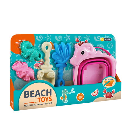 Sada na písek - Skladaci kyblik Jednorožec s příslušenstvím 5 ks