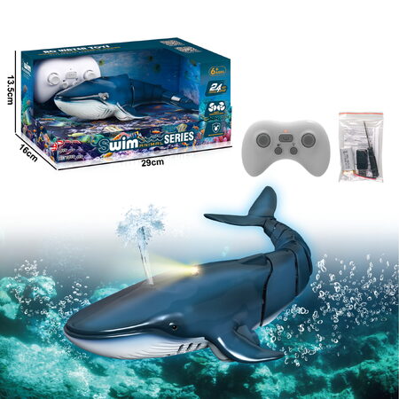 R/C Velryba s vodní fontánou - modrá