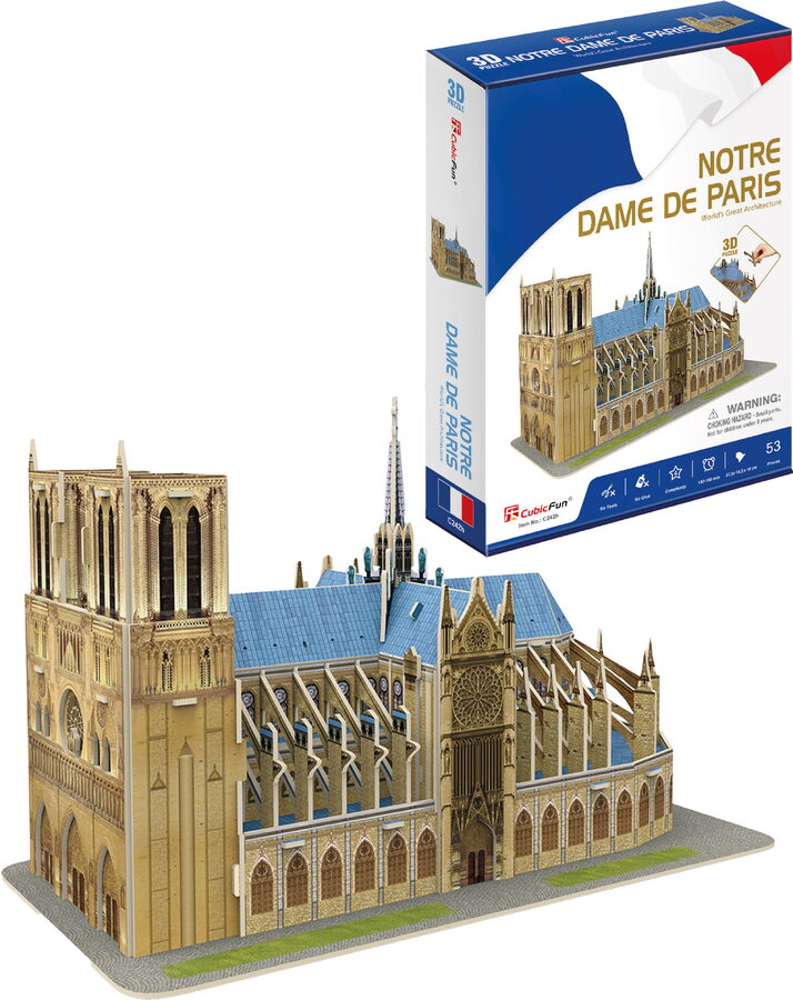 CubicFun - Puzzle 3D Katedrála Notre-Dame 53 dílků