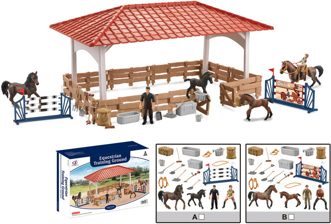 Zvířátka z farmy - Velká jezdecká dráha s příslušenstvím 2 druhy