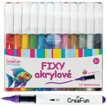 CreaFun - Fixy akrylové 12 barev