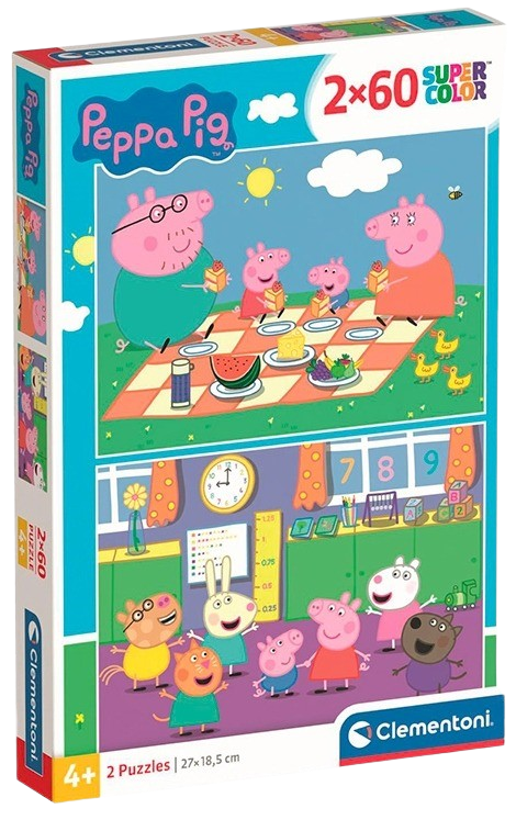 Clementoni - Puzzle 120 Prasátko Peppa piknik 2x60 dílků