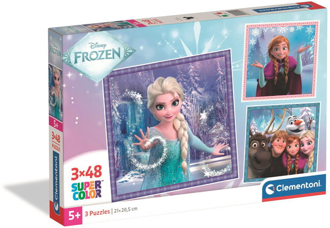 Clementoni - Puzzle 3x48 Čtvercové Ledové království