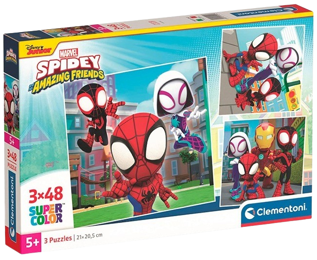 Clementoni - Puzzle 144 Spidey a jeho úžasní přátelé 3x48 dílků