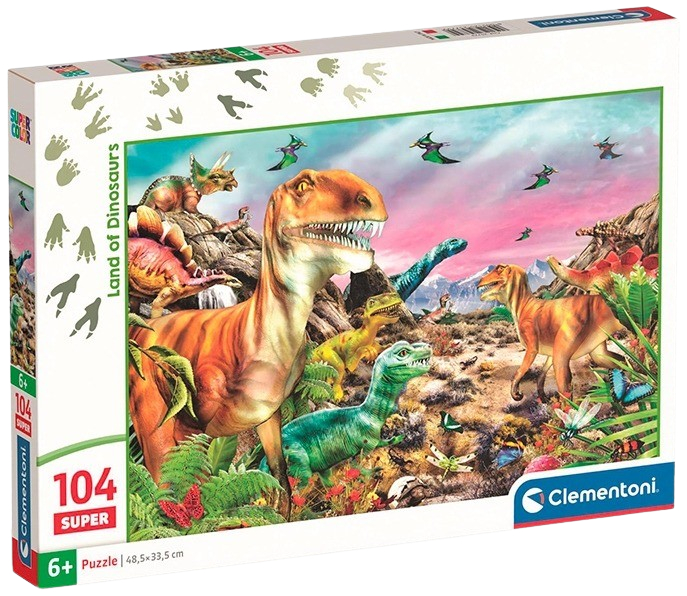 Clementoni - Puzzle 104 Země dinosaurů