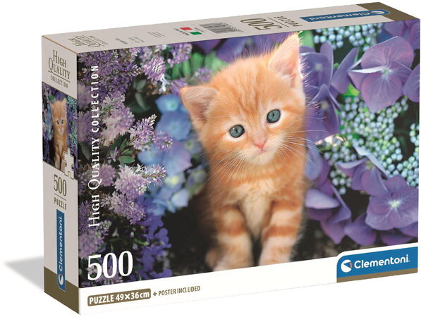 Clementoni - Puzzle 500 Zrzavá kočka