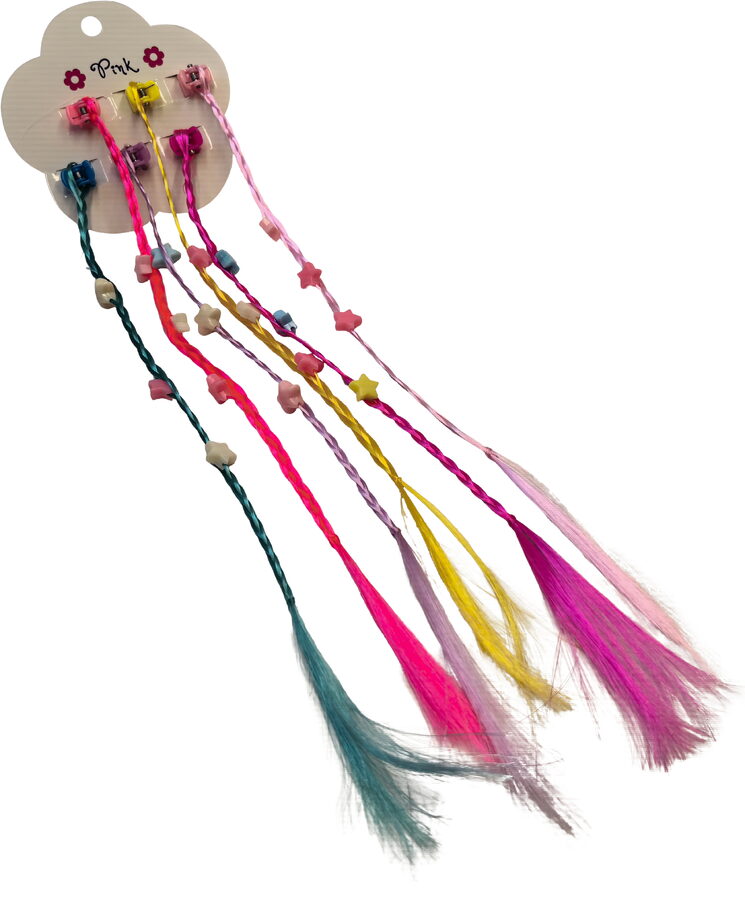 Spona do vlasů 6ks barevné s duhovým příčeskem