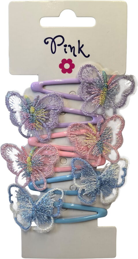 Sponky do vlasů s motýlkem 6ks