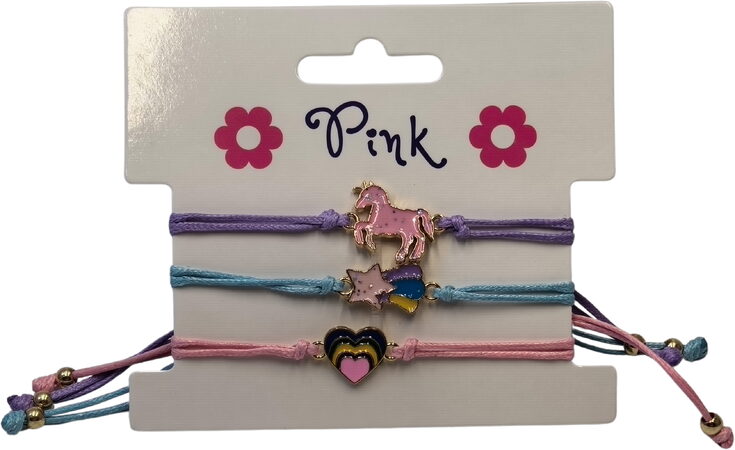 Náramky 3ks - Jednorožec, Kometa, Srdce