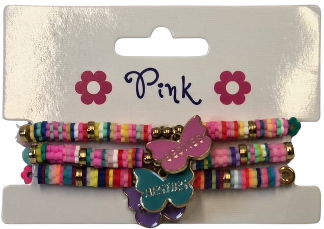 Náramky s kovovým motýlkem 3ks