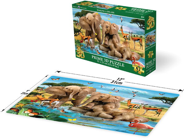 PRIME 3D PUZZLE - Slůňata 63 dílků