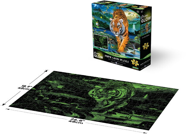 PRIME 3D Svítící PUZZLE - Neonové puzzle Tygr 500 dílků