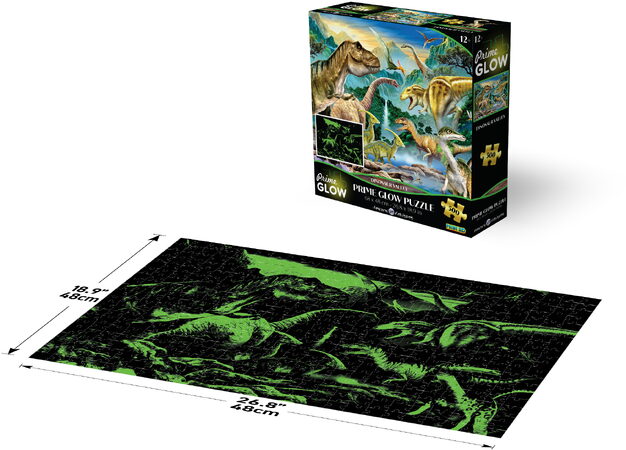 PRIME 3D Svítící PUZZLE - Údolí dinosaurů 500 dílků