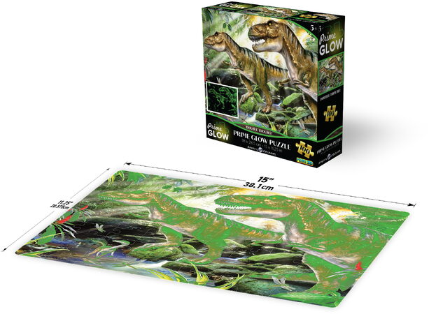 PRIME 3D Svítící PUZZLE - Dvojitá DINO pohroma 100 dílků