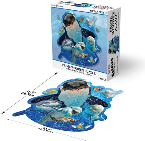 PRIME 3D Dřevěné PUZZLE - Selfie z oceánu 200 dílků