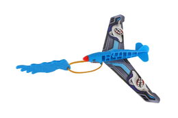 Vystřelovací letadlo plast 25x14cm 2 barvy na kartě 21x25x4cm