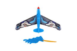 Vystřelovací letadlo plast 25x14cm 2 barvy na kartě 21x25x4cm
