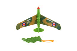 Vystřelovací letadlo plast 25x14cm 2 barvy na kartě 21x25x4cm