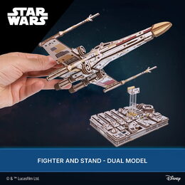 Ugears 3D dřevěná mechanická skládačka Star Wars Luke Skywalker X-Wing stíhačka