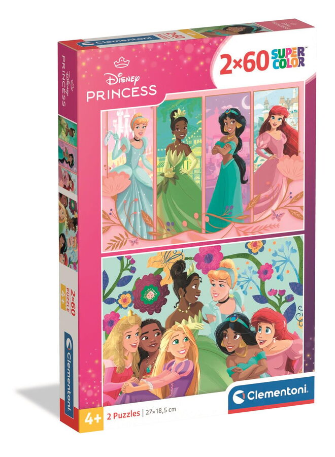 Clementoni - Puzzle 2x60 Disney Princezny