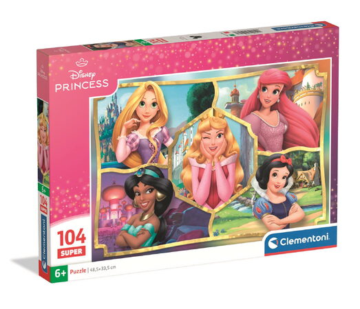 Clementoni - Puzzle 104 Super Disney Princezny
