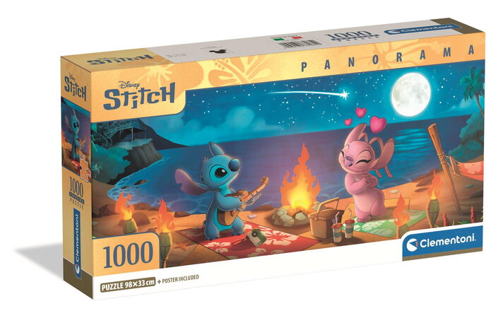 Clementoni - Puzzle 1000 Panorama Disney Stitch